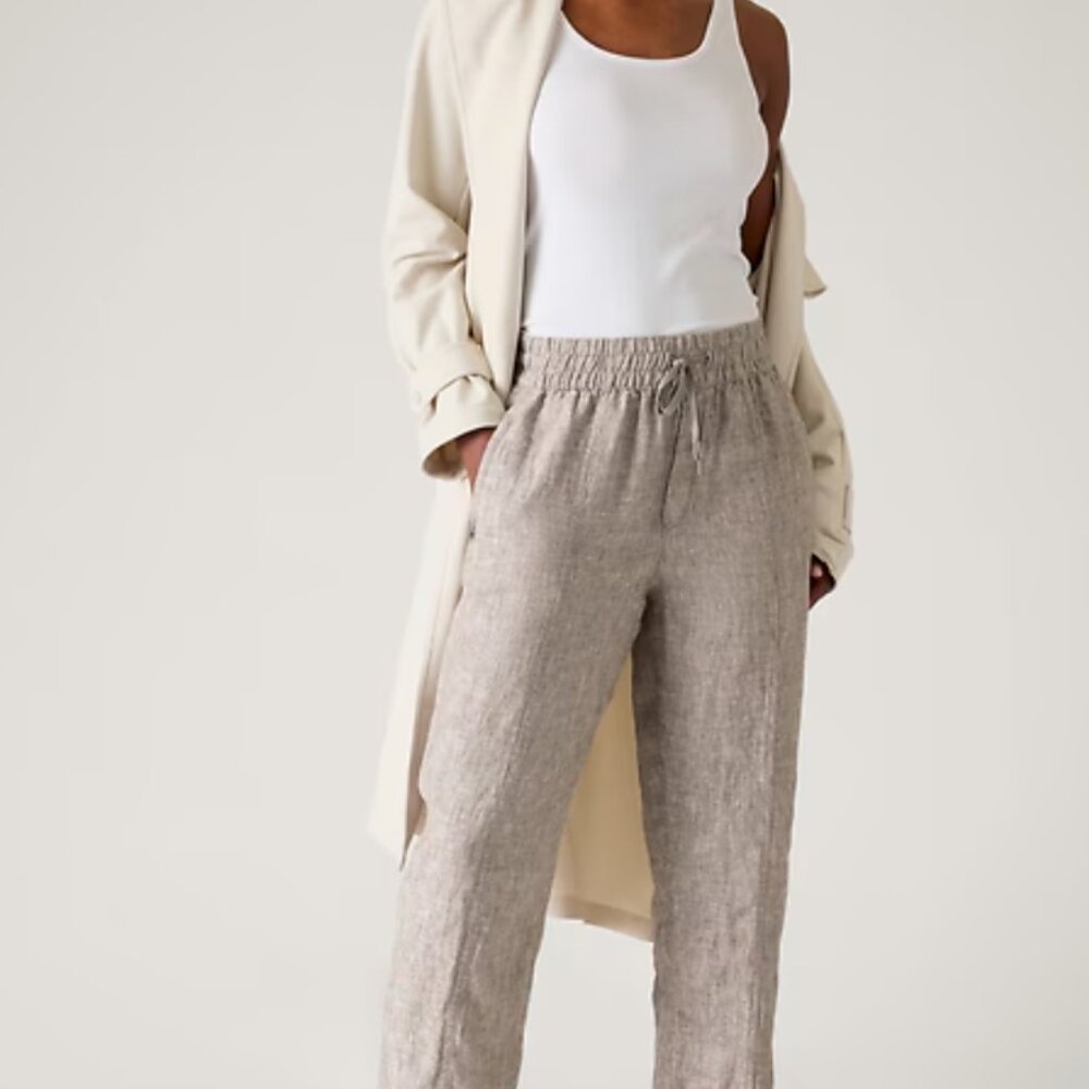 Athleta Retreat Linen High Rise Ankle Pant XS 100% linen